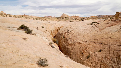 Scenic view of desert against sky