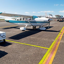 View of airport runway against sky