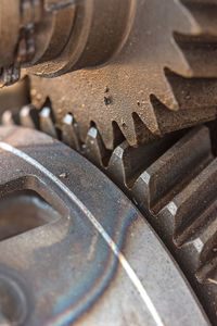 Close-up of machine gear in industry