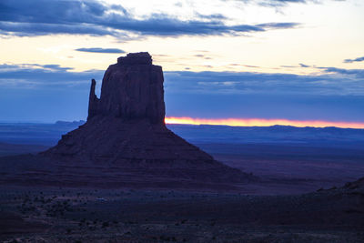Rock formations at sunset