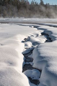 Scenic view of snow covered landscape