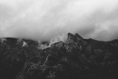 Low angle view of mountain against sky