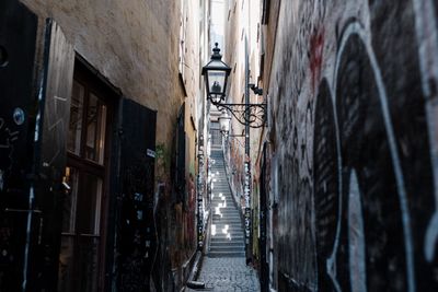 Famous graffiti alley in gamla stan, stockholm