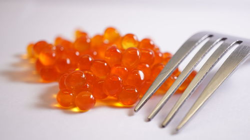 Close-up of food on white background