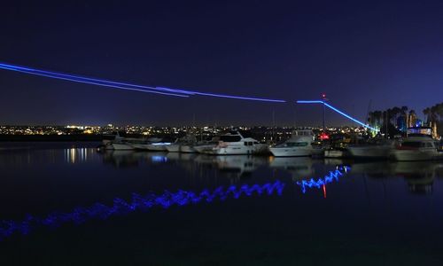 Bridge over river at night