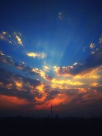 Scenic view of silhouette landscape against sky during sunset