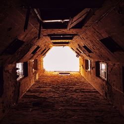 Narrow alley in old building