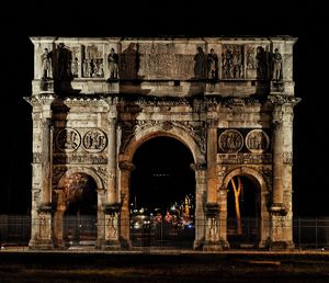 View of historical building at night