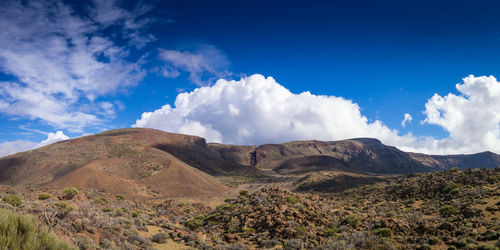 Panoramic view of majestic mountains against sky