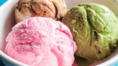 Close-up of ice cream in plate