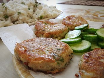 Close-up of served food