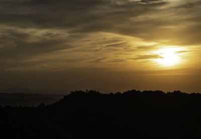 Scenic view of dramatic sky during sunset