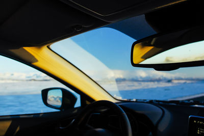 Close-up of car windshield