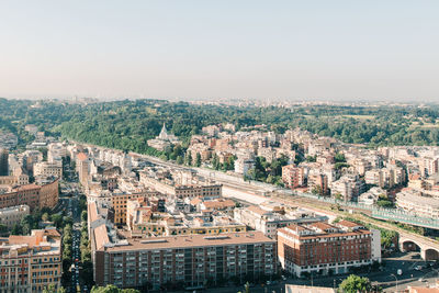 High angle view of townscape against sky