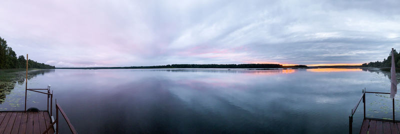 Panoramic view of river against sky