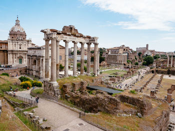 Roman forum ruins in rome