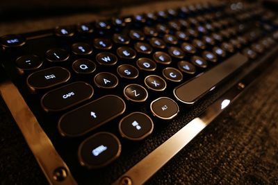 High angle view of computer keyboard