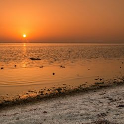 Scenic view of sea at sunset