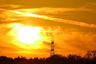 Silhouette of landscape at sunset