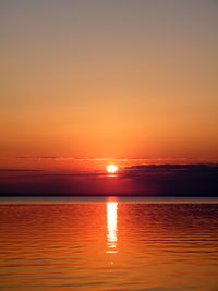 Scenic view of sunset over sea