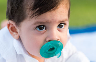 Close-up portrait of cute baby