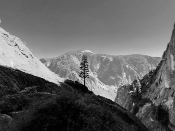 Scenic view of mountains against clear sky