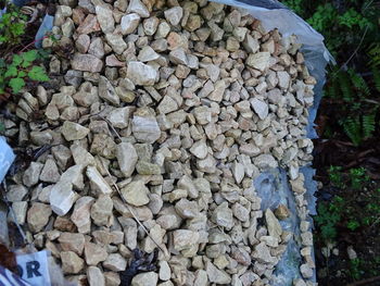 High angle view of pebbles in market