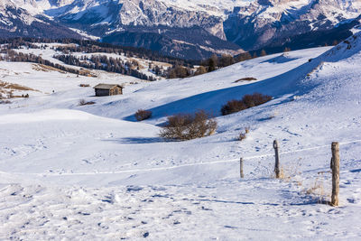 Scenic view of snow covered landscape