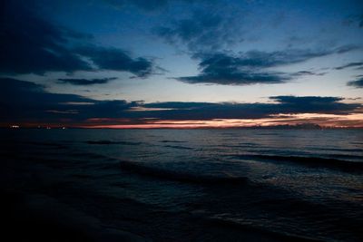 Scenic view of sea at sunset