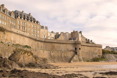 View of walled city of saint-malo, france