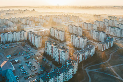 Aerial view of buildings in city