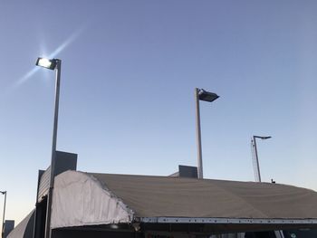 Low angle view of building against clear sky