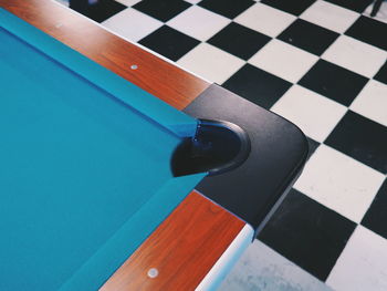 High angle view of chess board