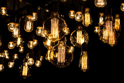 Low angle view of illuminated lanterns