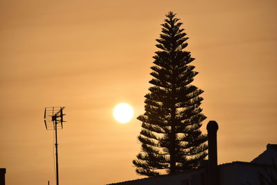 Low angle view of silhouette tree against sky during sunset