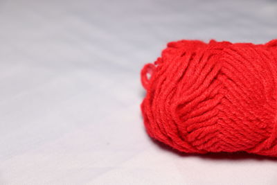 Close-up of red toy on table