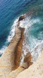 High angle view of sea shore