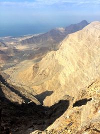 Scenic view of dramatic landscape against sky