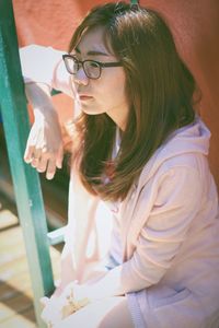 Young woman looking away