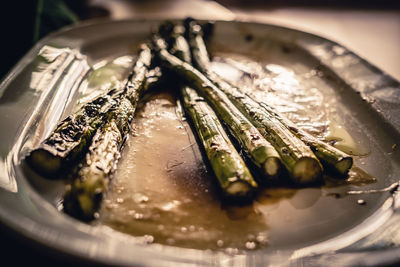 Close-up of fish served in plate