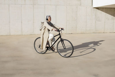 Man riding bicycle