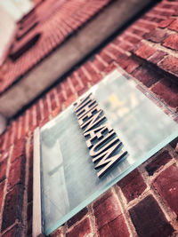 High angle view of old table