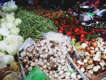 Food for sale at market stall