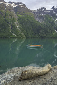 Scenic view of lake and mountains
