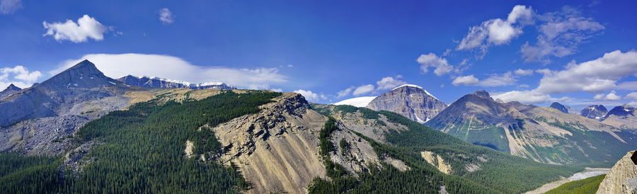 Panoramic view of mountains against sky