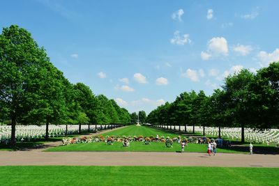 People in park against sky