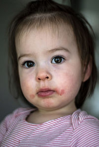 Close-up portrait of cute girl