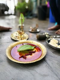 Close-up of dessert in plate