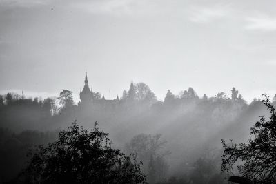 Built structure in foggy weather