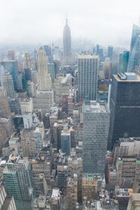 Low angle view of modern city skyline